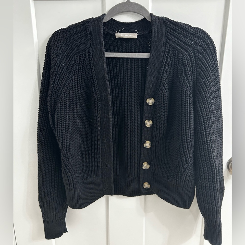 Everlane Cropped Cotton Knit Cardigan